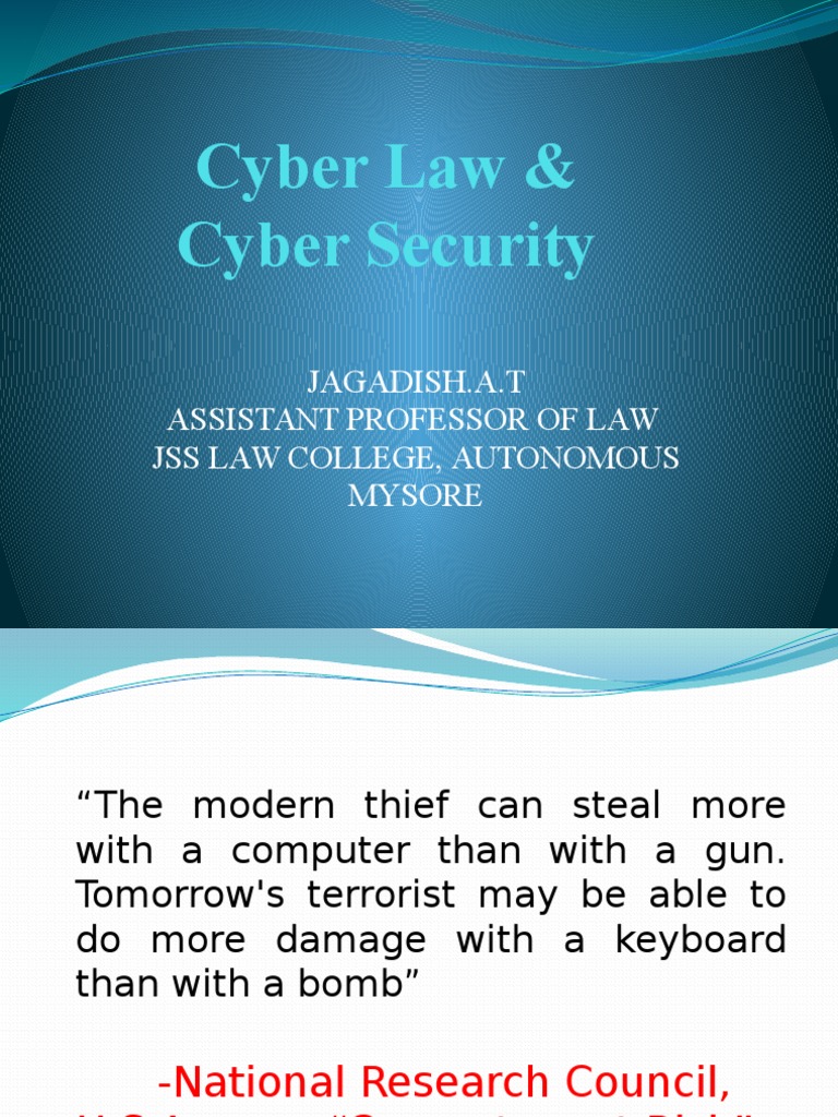 Cyber Law and Cyber Security Overview | PDF | Computer Security | Security