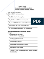 Present Simple Questions Worksheet