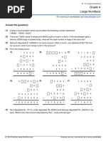 Grade 4 Large Numbers: Answer The Questions