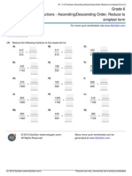 Grade6 Fractions Ascending Descending Order Reduce To Simplest Form PDF
