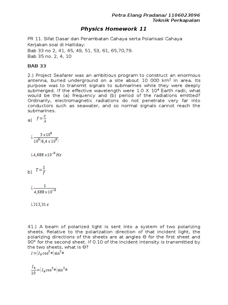 Physics Homework on Light Properties | PDF | Prism | Refraction