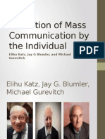 Utilization of Mass Communication by The Individual