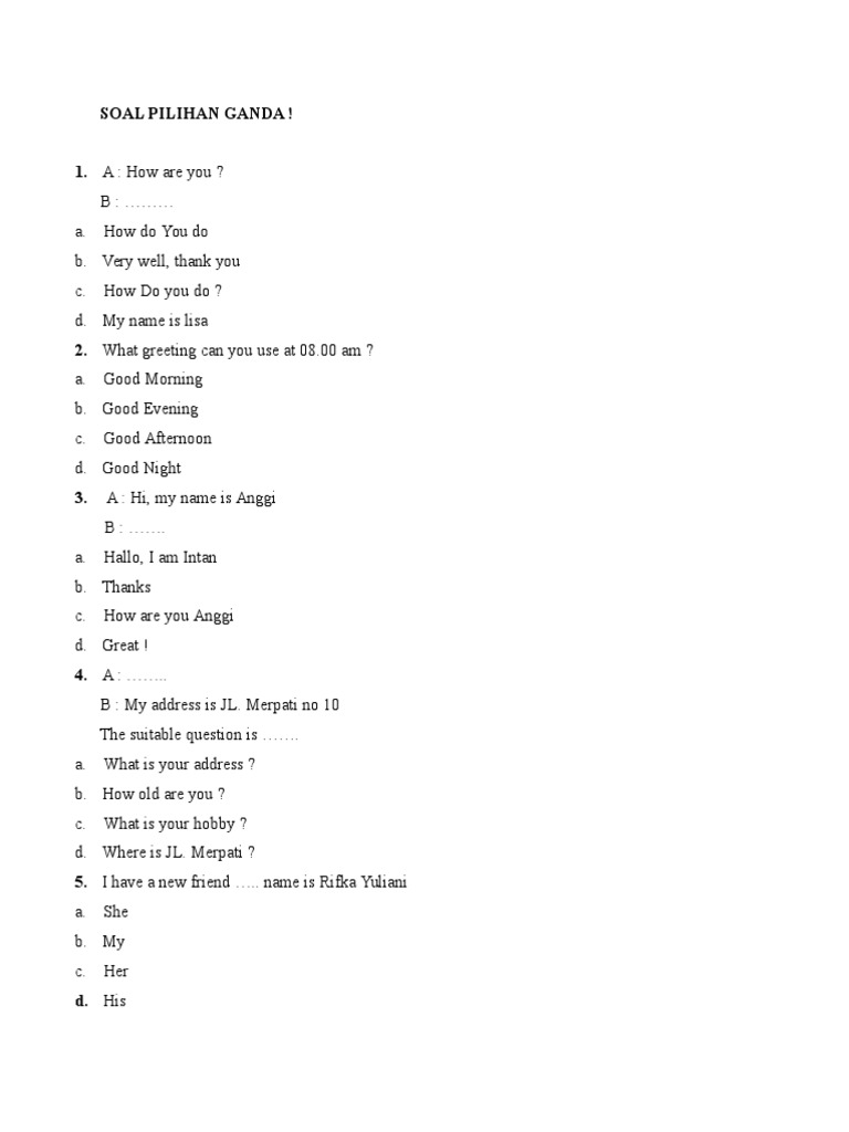 Soal Expressing Intention Pilihan Ganda Contoh Soal