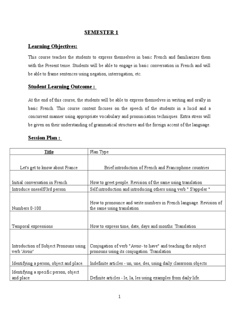 1st Sem French Notes 14 Pdf Grammatical Gender Grammatical Number
