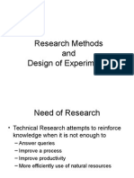 Research Methods and Design of Experiments