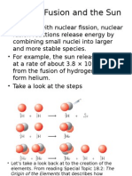 Nuclear Fusion and The Sun