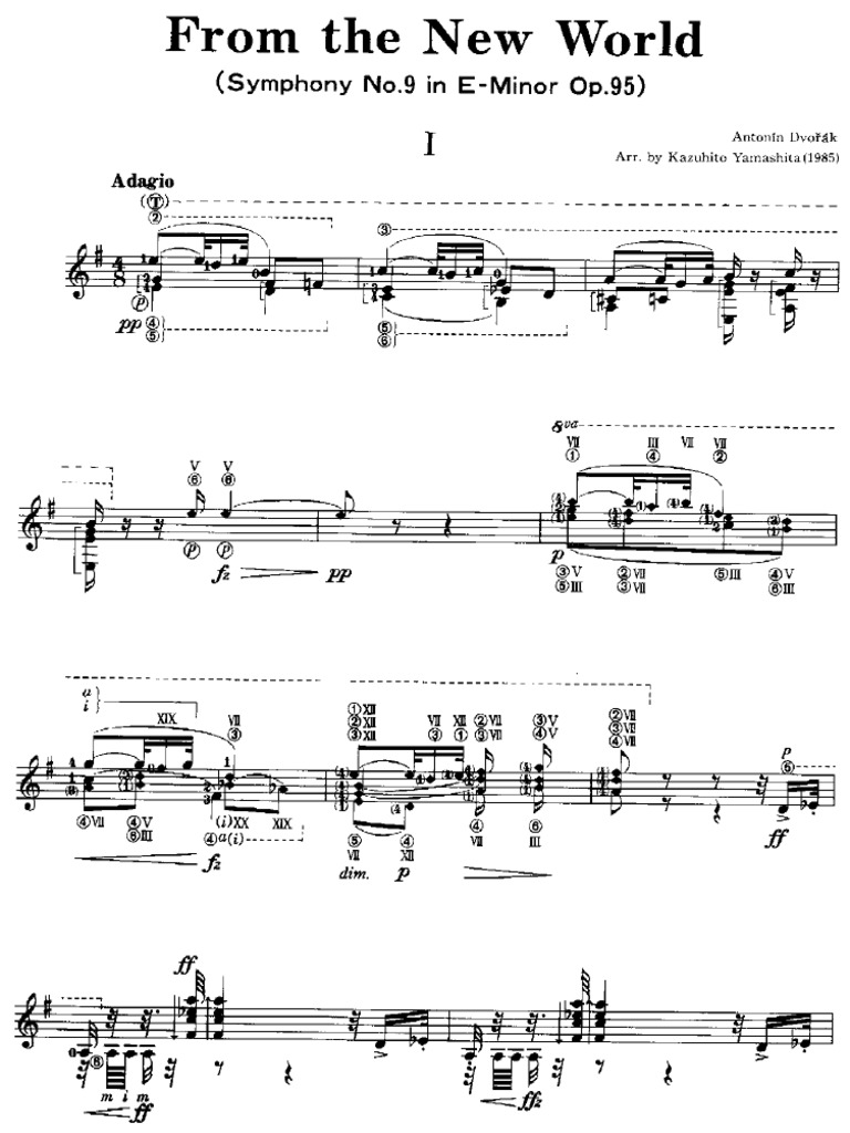 【貴重/輸入譜】A NEW WORLD-MOVEMENT THREE Dvorak, Symphony - 9 - From The New World - Guitar