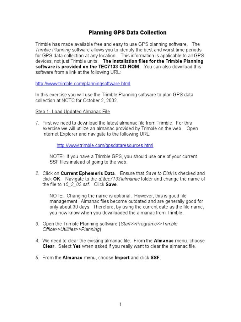 GPS Data Collection Planning Guide | PDF | Global Positioning System ...