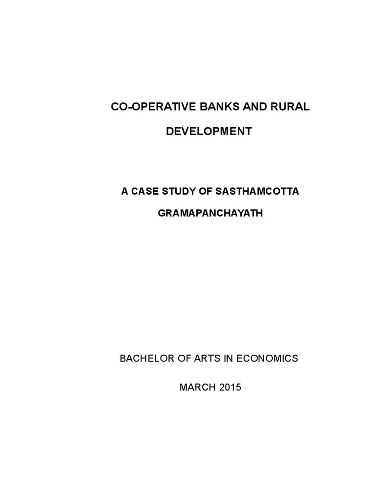 Role of Co-operative Banks in Rural Development | PDF | Cooperative | Banks