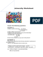 Monster University Worksheet