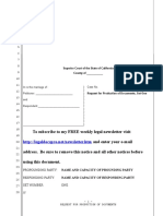 Sample Request For Production of Documents For California Divorce