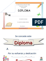 Diploma colegio esfuerzo dedicación