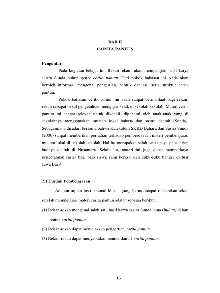 Bab Ii Carita Pantun Pdf