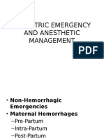 Obstetric Emergency and Anesthetic Management