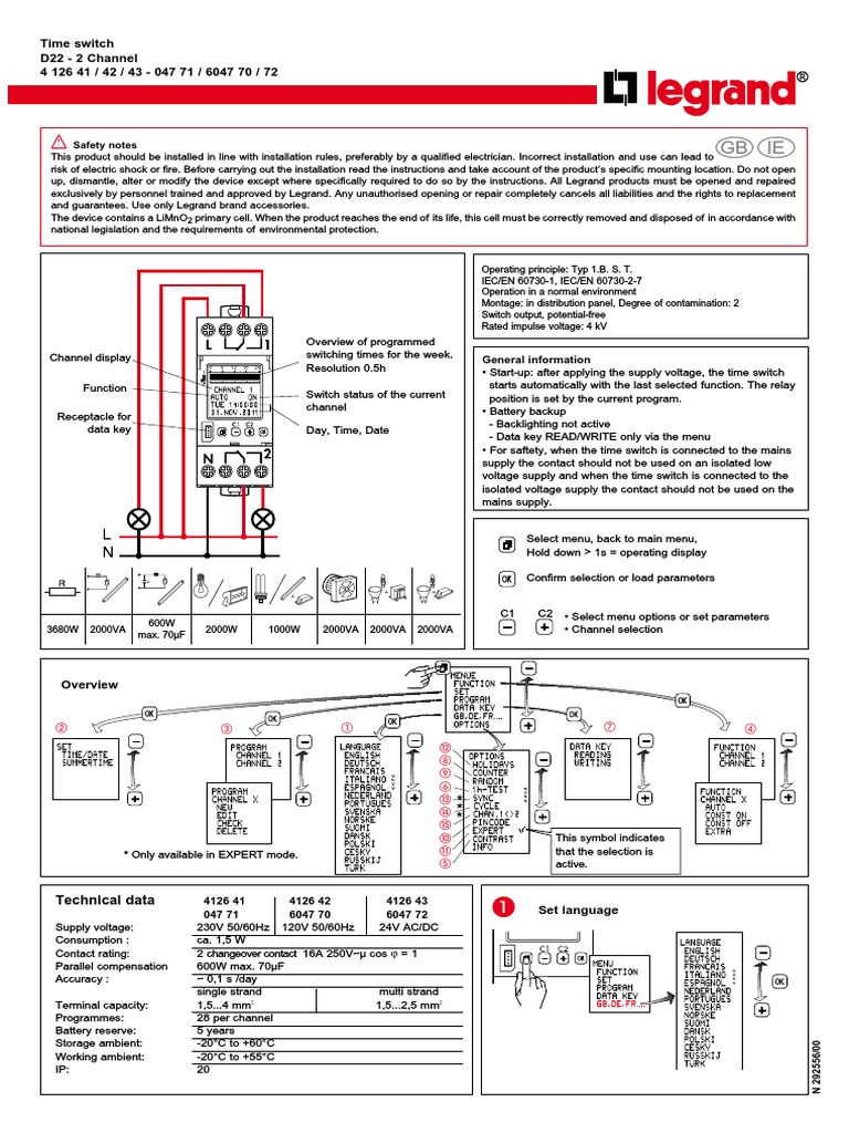 legrand.pdf Switch Mains Electricity