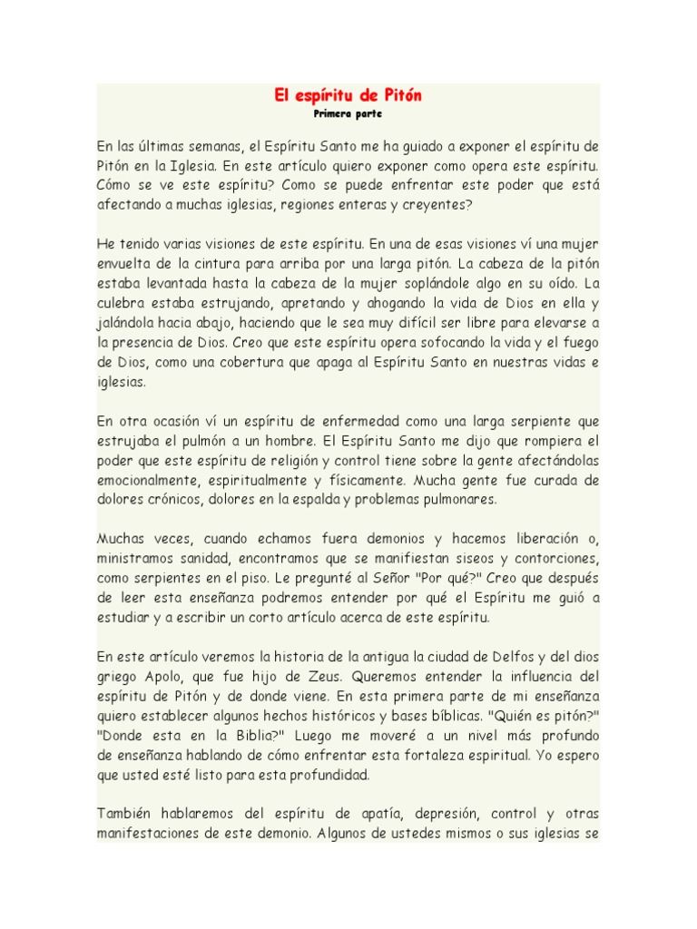 El Espíritu de Pitón PDF Delphi Apolo