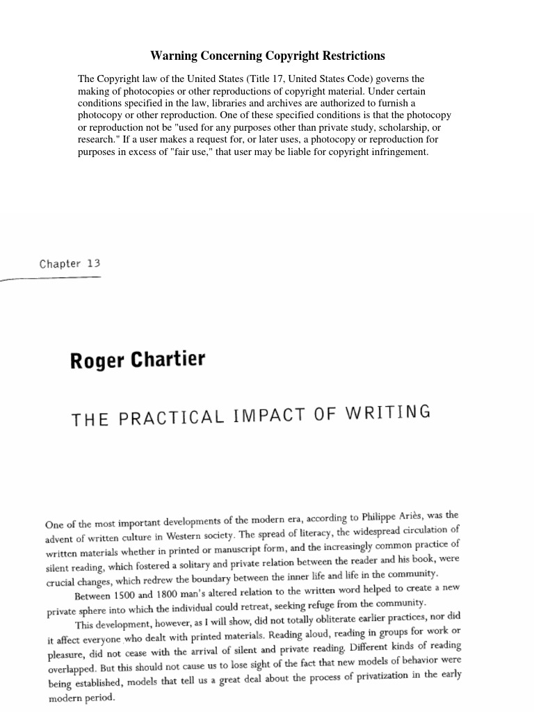 The Practical Impact of Writing From The Book History Reader