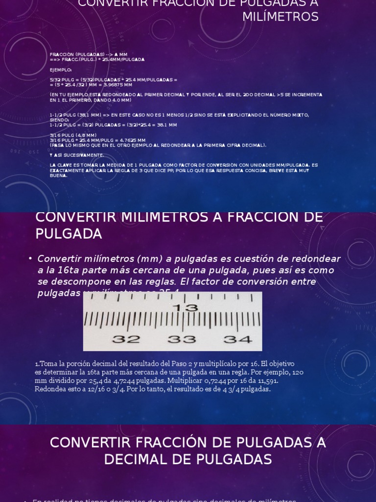 Convertir Fracción de Pulgadas a Milímetros-IsLA