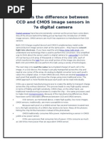 What Is The Difference Between CCD and Cmos Image Sensors in A Digital Camera