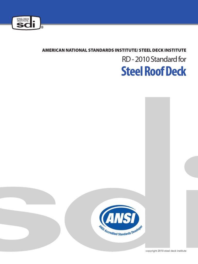 SDI ANSI RD2010 Steel Roof Deck PDF