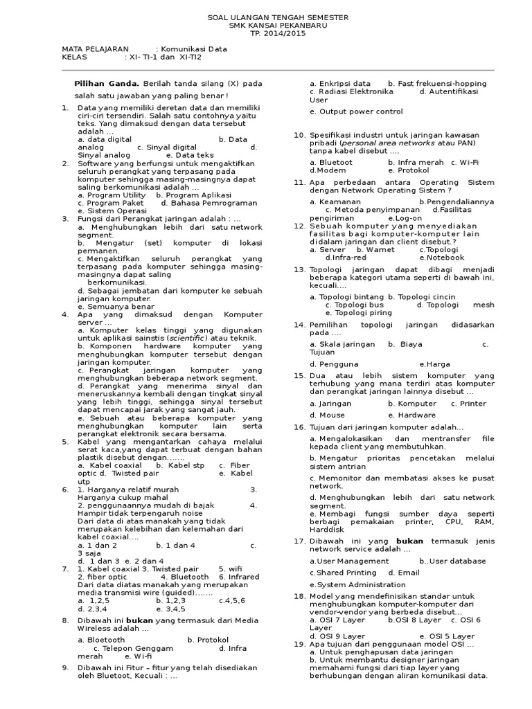 Soal Uts Komunikasi Data Docx