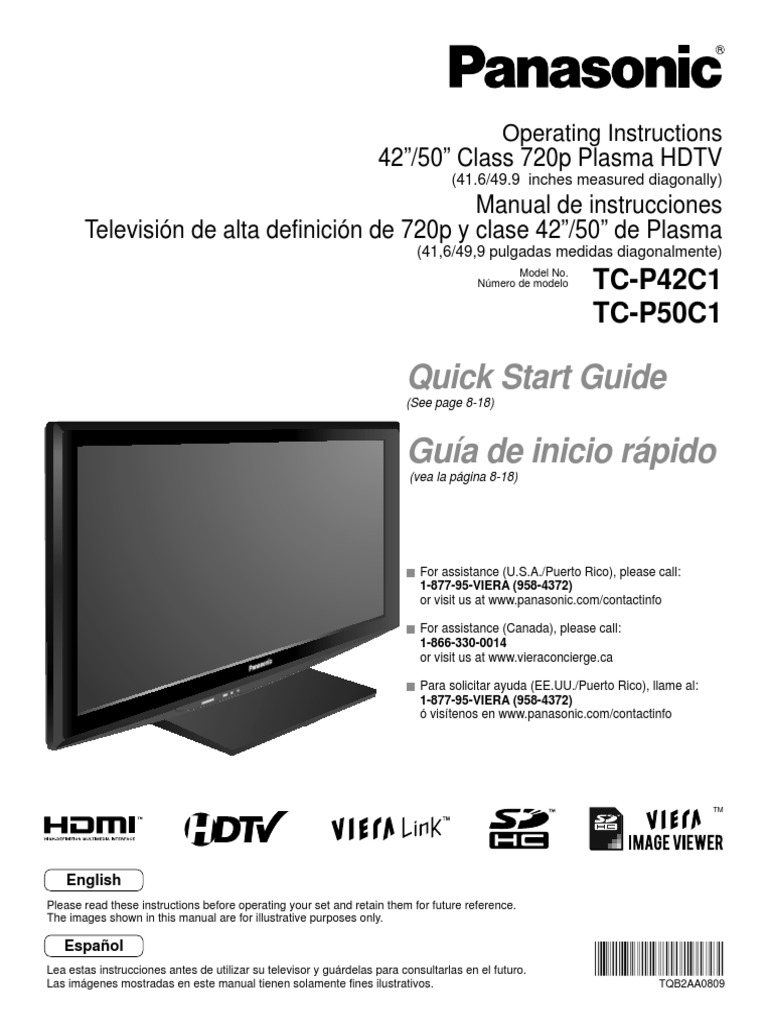 Panasonic TV Manual-TCP42C1 | Ac Power Plugs And Sockets | Hdmi
