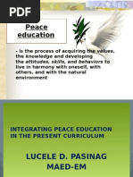 Download INTEGRATING PEACE EDUCATION IN THE PRESENT CURRICULUM-PRESENTATIONpptx by CeLle Pasinag SN258860281 doc pdf