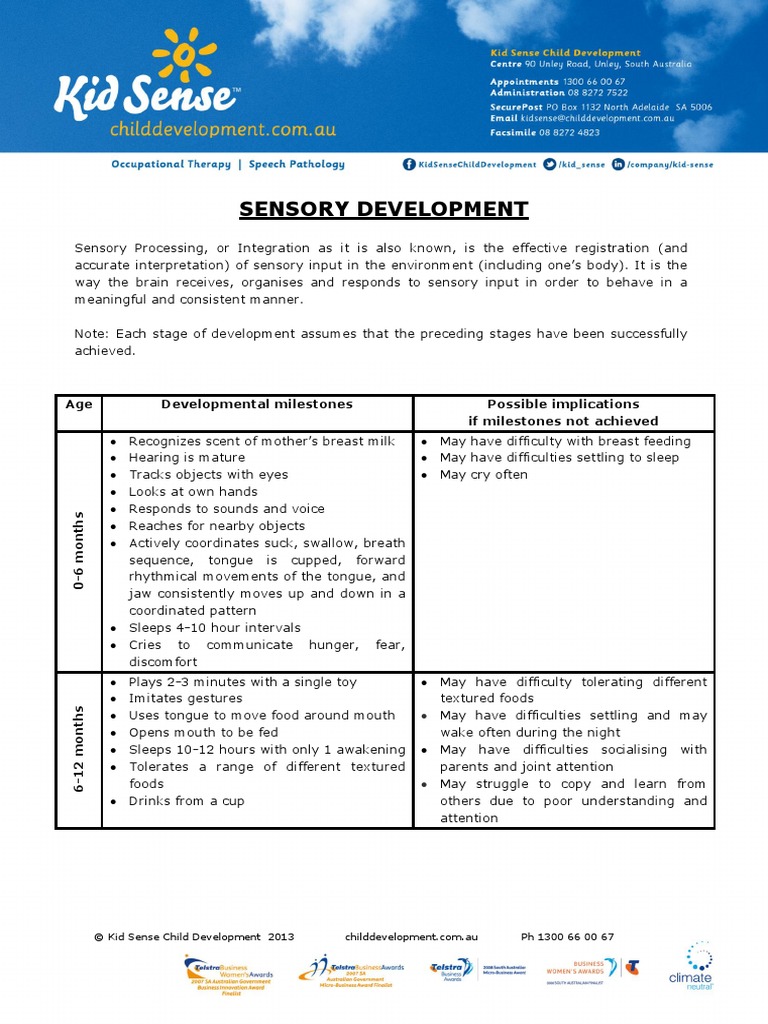 Sensory Development PDF | PDF | Child Development | Relationships
