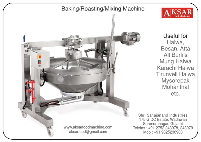 Halwa Machine Solutions by Shri Sahajanand | PDF