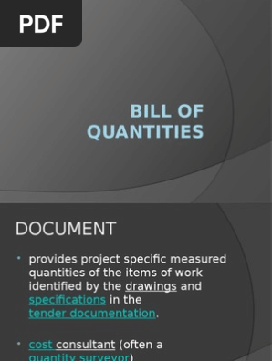 Bill of Quantities