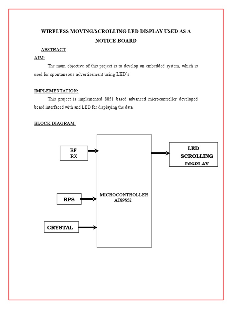 Wireless Movingscrolling LED Display Used As A Notice Board | PDF