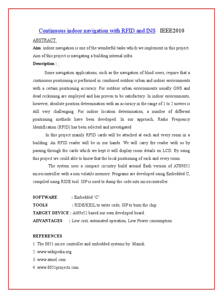 RFID-Based Indoor Navigation System | PDF