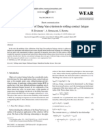 On The Application of Dang Van Criterion To Rolling Contact Fatigue