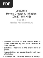 Money Growth & Inflation (Ch:17 P.O.M.E) : ECO 104 Faculty: Asif Chowdhury