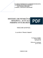 Sistemul de Pensii in Republica Moldova - Actualitati Si Perspective de Dezvoltare