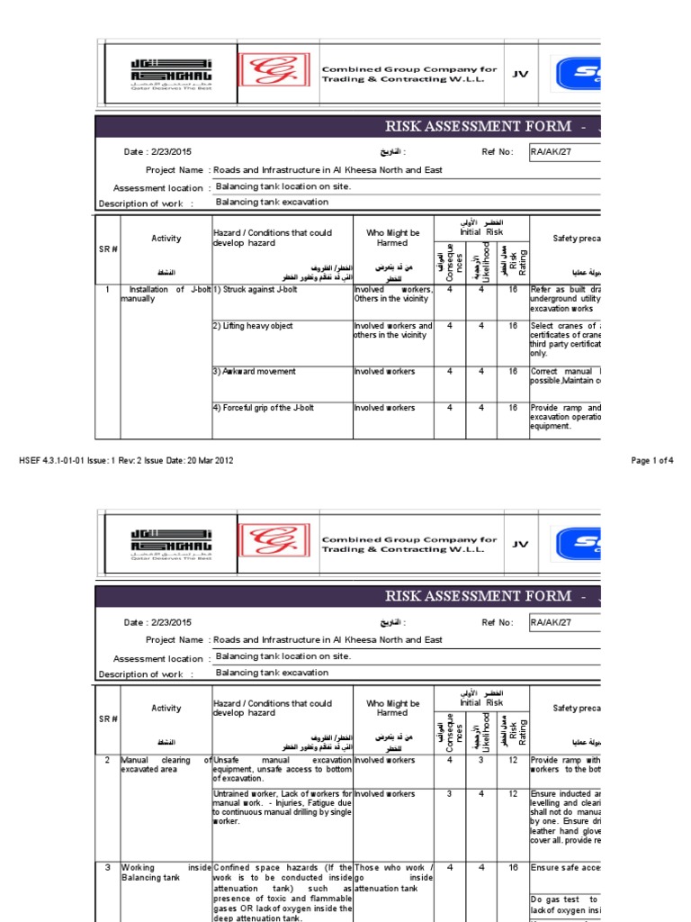 RISK ASSESSMENT - Tower Crane Draft | PDF | Crane (Machine) | Safety