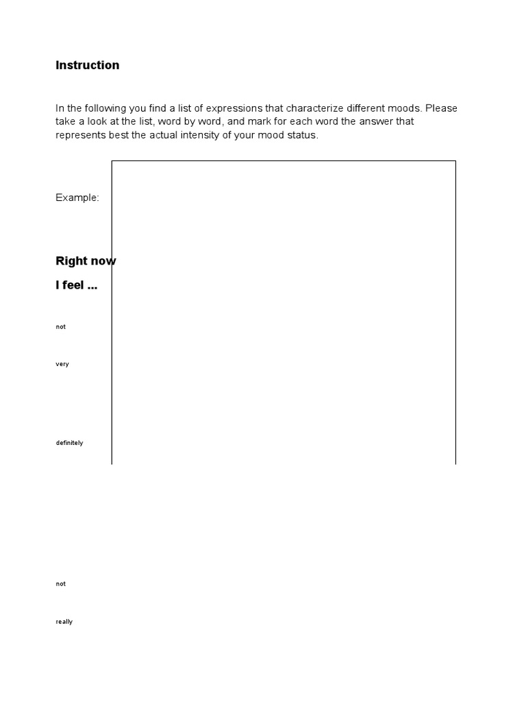 MDBF Questionnaire | PDF