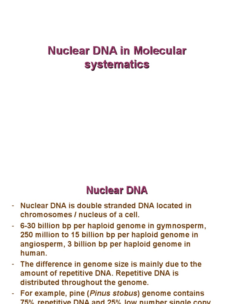 Nuclear DNA in Molecular Systematics | PDF | Home & Garden | Wellness