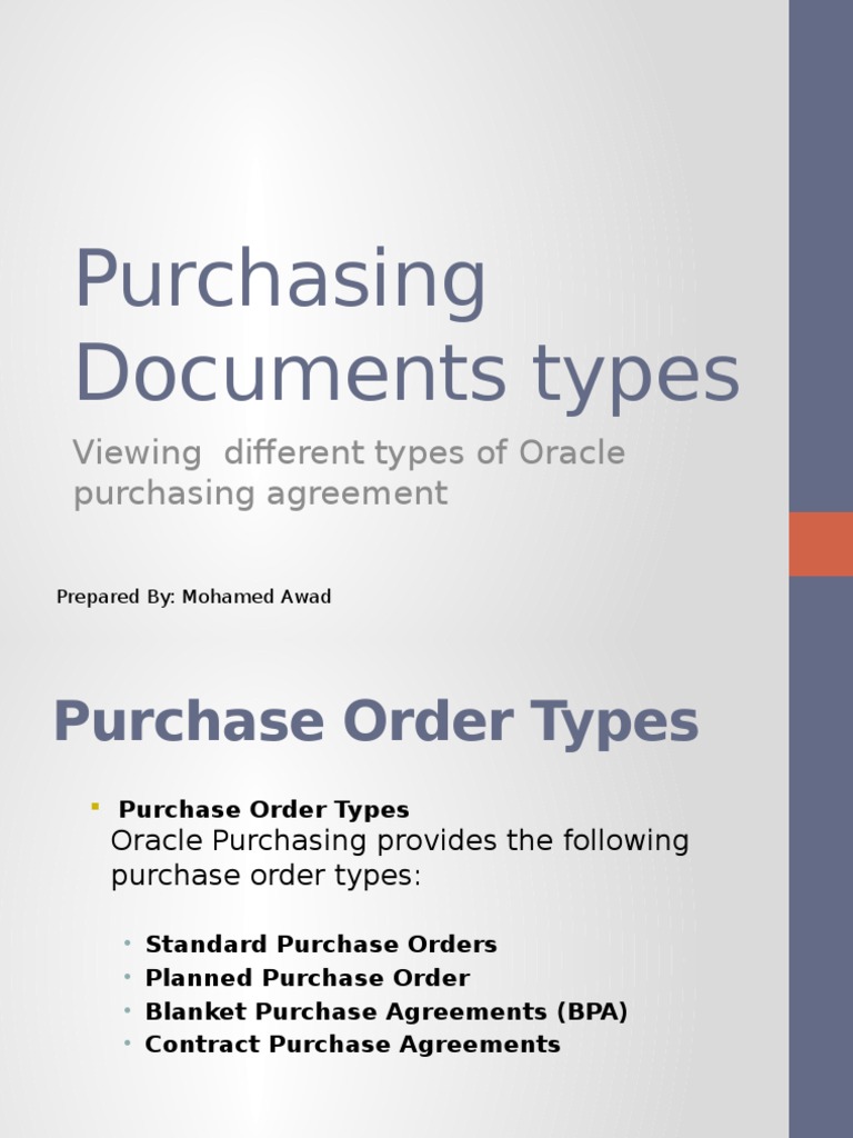 Types of Purchase Orders Explained | PDF | Distribution (Business ...