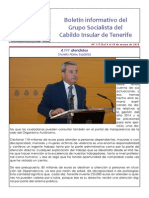 Boletín Del Grupo Socialista Del Cabildo de Tenerife 117. 9 - 15 de Marzo 2015