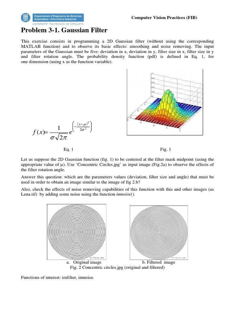 Gaussian Filter Programming Guide | PDF | Teaching Methods & Materials