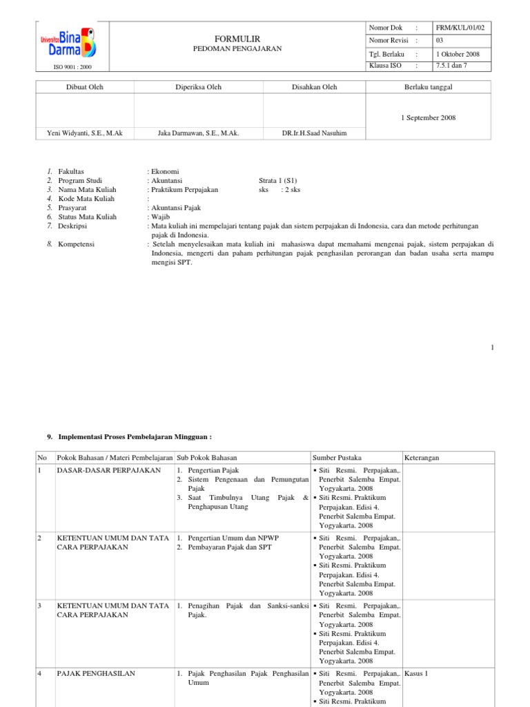 Sap Praktikum Perpajakan