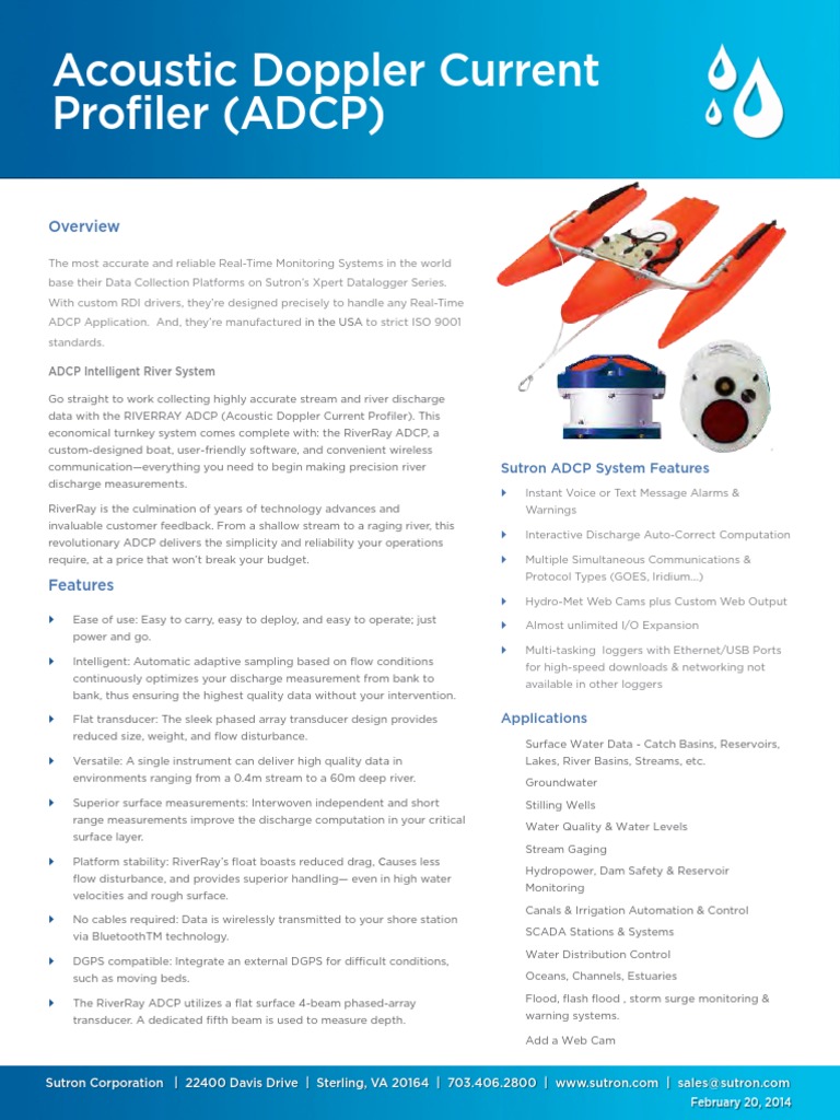 RiverRay ADCP: Accurate Flow Measurement | PDF | Battery (Electricity ...