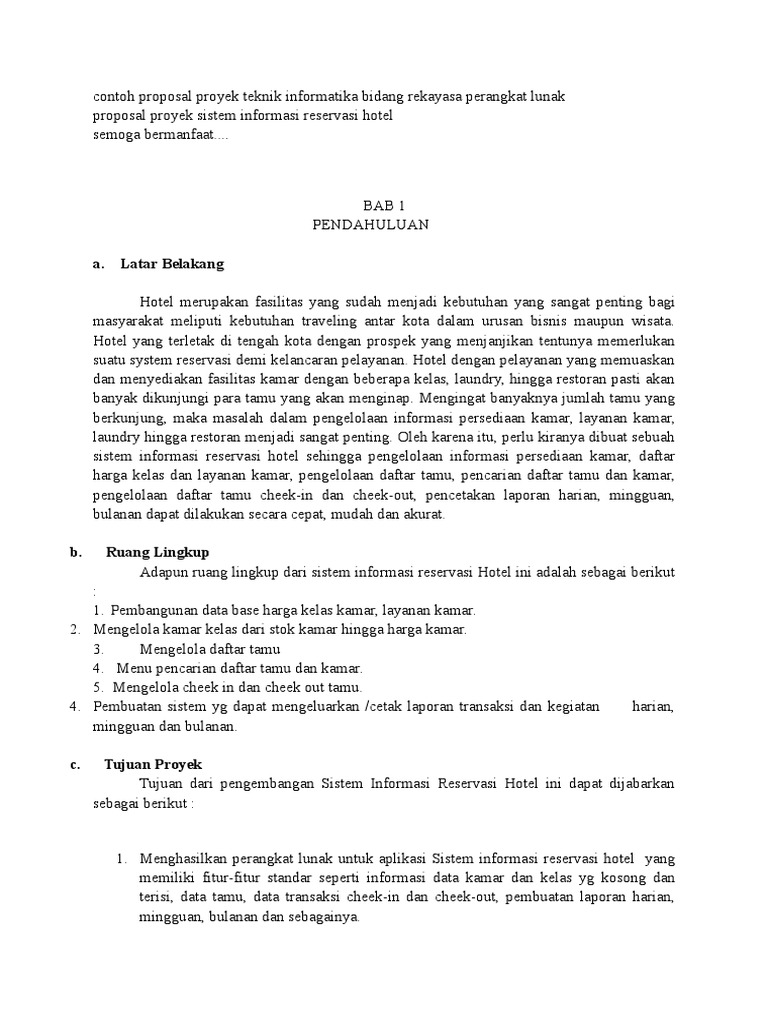 Contoh Proposal Proyek Teknik Informatika Bidang Rekayasa