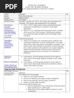 2 & 3 digit addition & subtraction lesson plan 