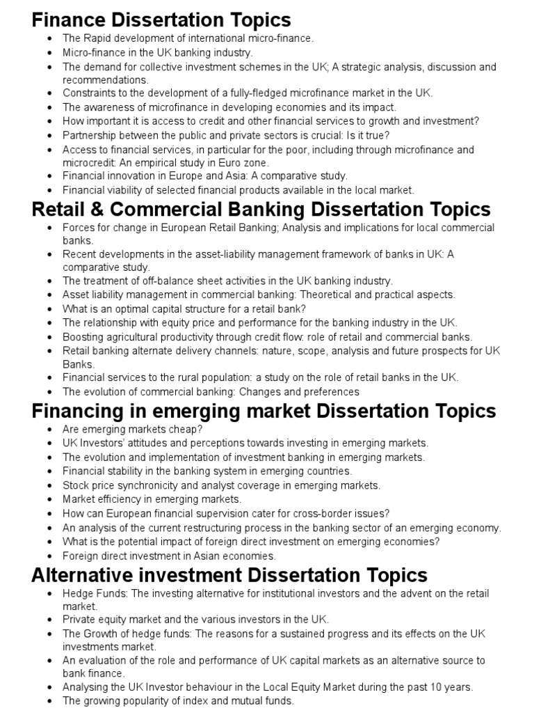 thesis topics on banks