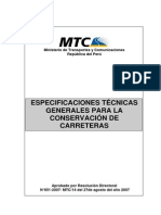 Especificaciones Tecnicas Generales Para La Conservacion de Carreteras