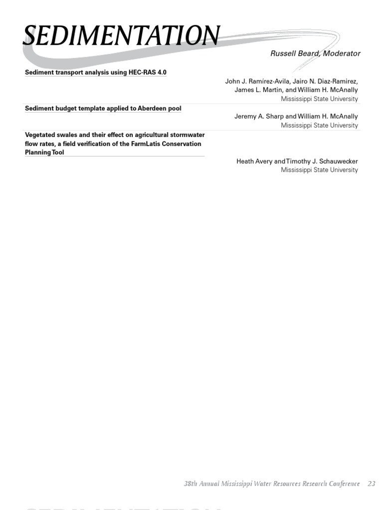 Sediment Transport Analysis with HEC-RAS | PDF | Earth Sciences ...
