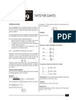 Tanto por ciento y porcentajes en problemas matemáticos