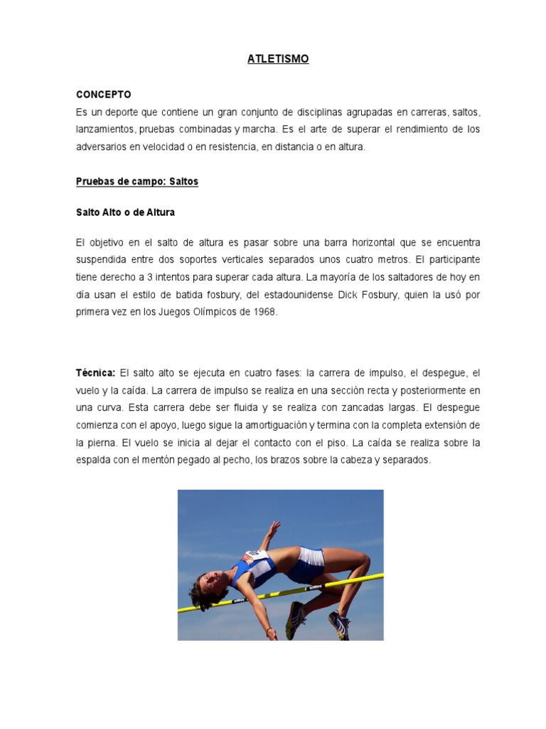 Atletismo Saltos | PDF | Deportes individuales | Deportes